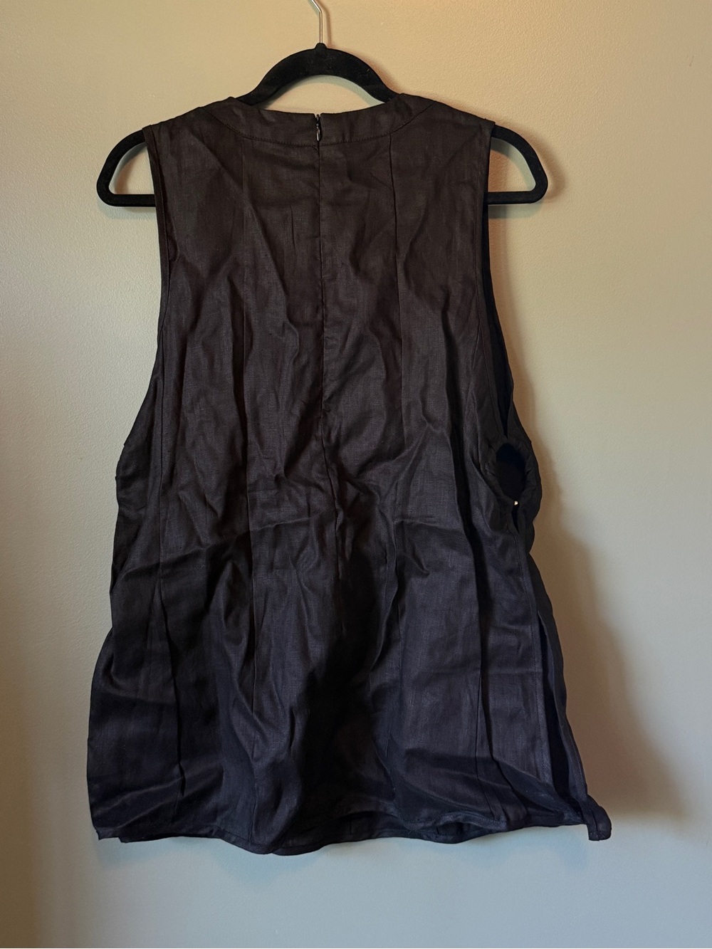DISSH - LOVATO BLACK LINEN RING TUNIC TOP - Size US6